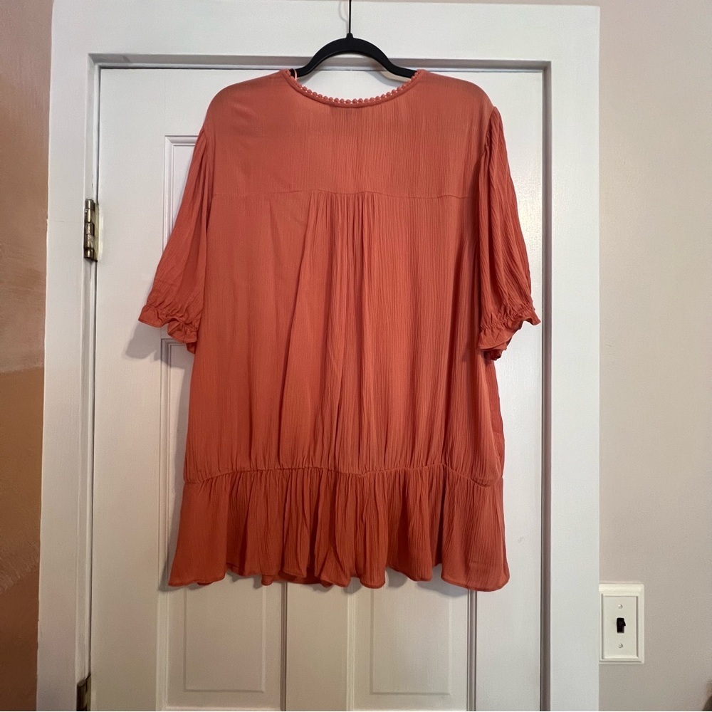 1. STATE CORAL RUFFLE BLOUSE SIZE 3X - Picture 2 of 5